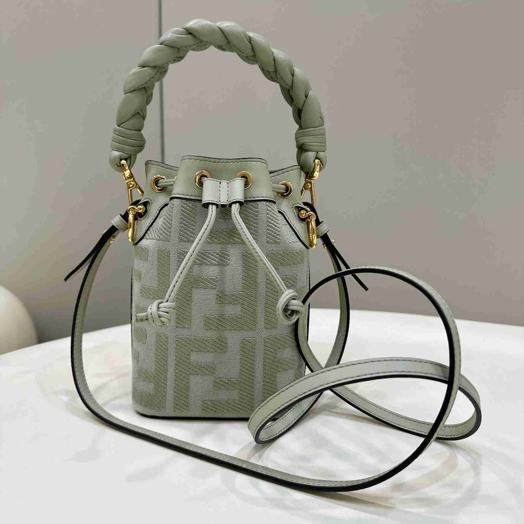 Fendi Mon Tresor Light Green FF Canvas Mini-bag - EUR FASHION