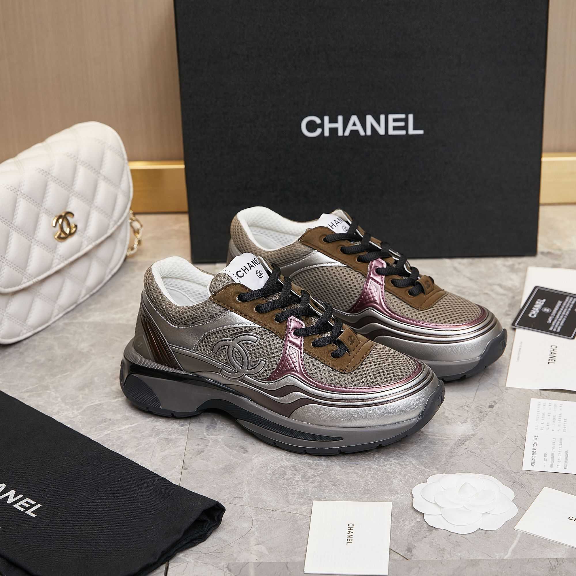 Chanel Fabric & Laminated Sneakers - EUR FASHION