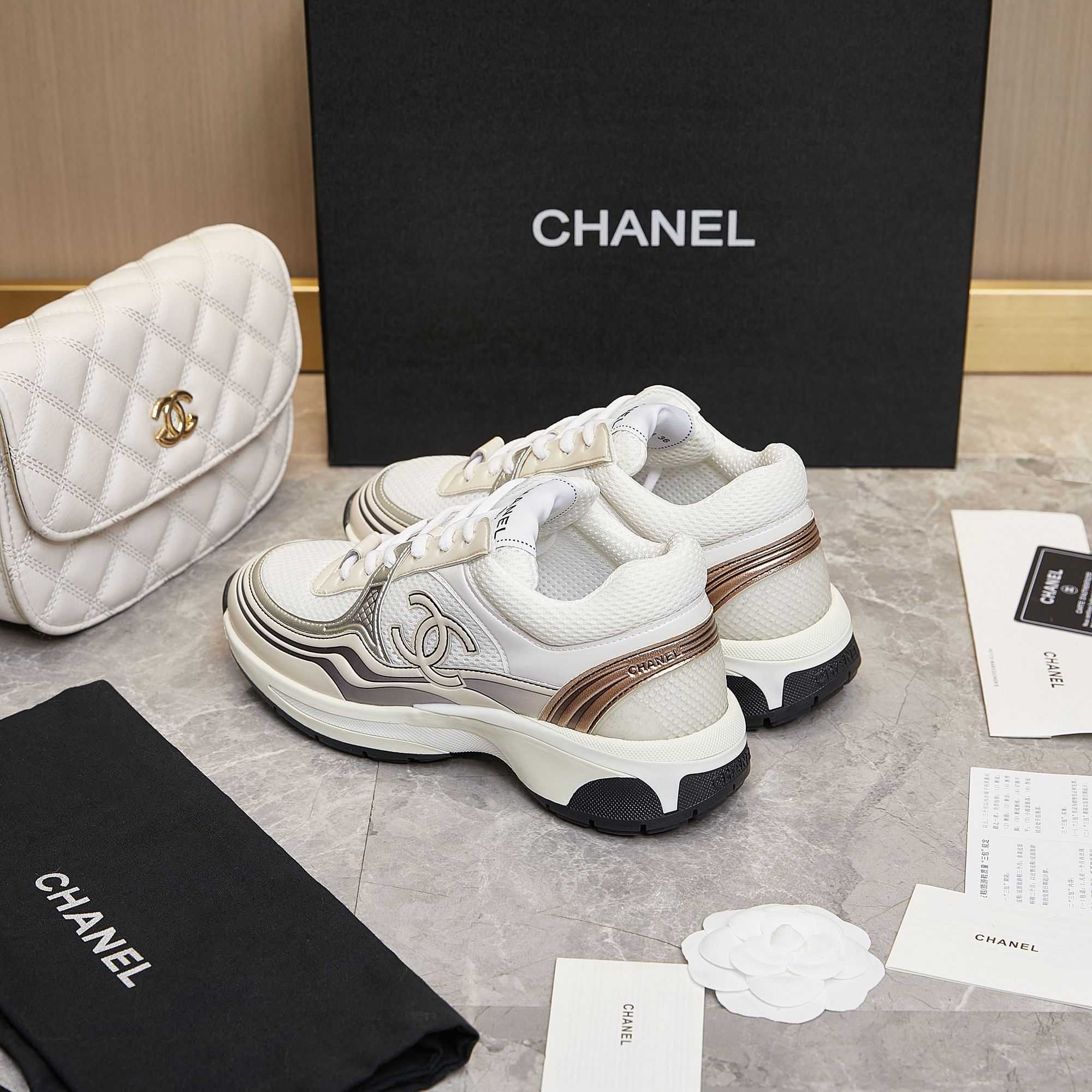 Chanel Fabric & Laminated Sneakers - EUR FASHION