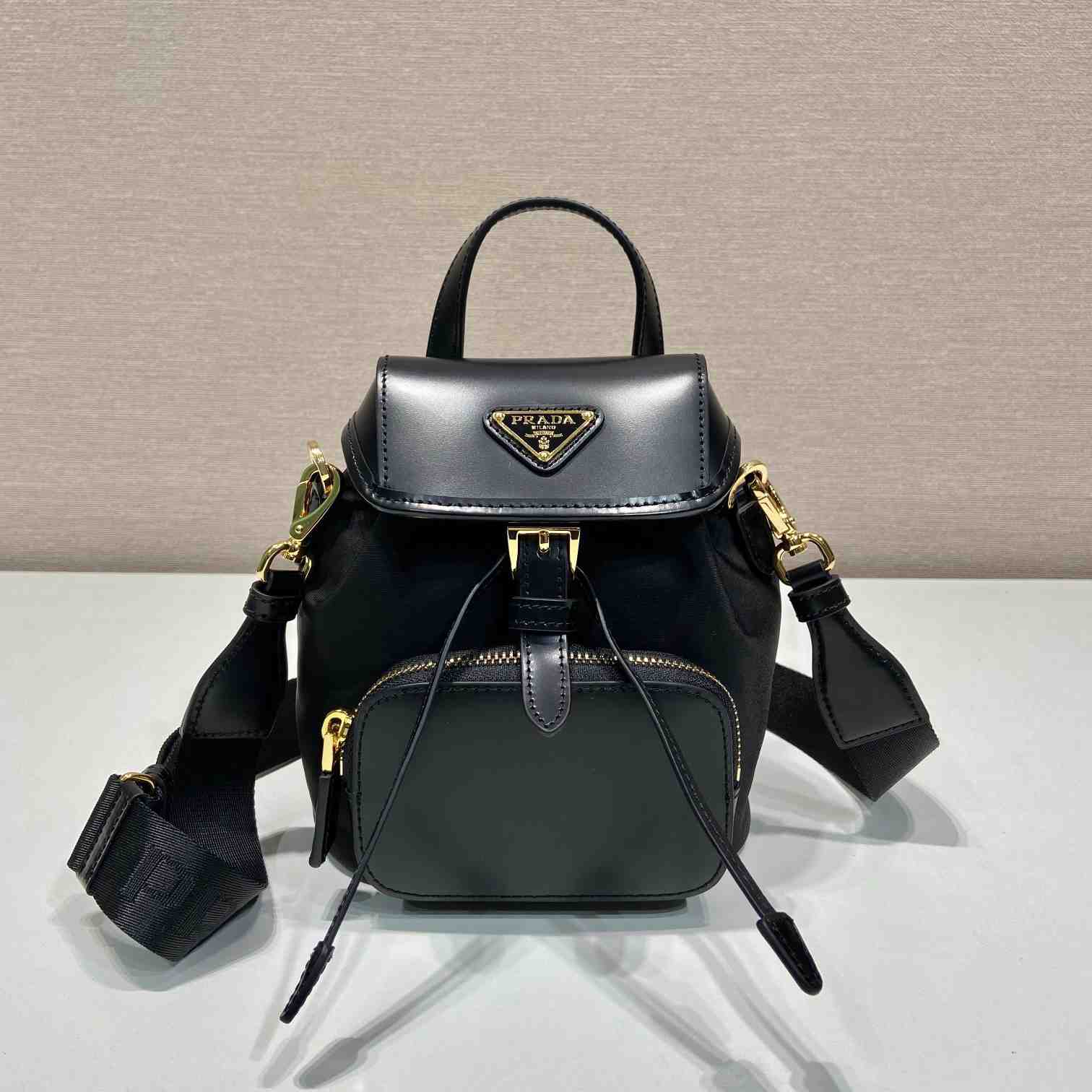 Prada Small Re-Nylon And Brushed Leather Backpack - EUR FASHION