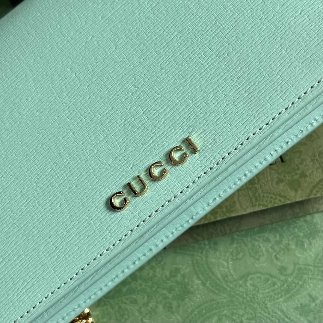 Gucci Chain Wallet With Gucci Script (12.5x 20x 4cm) - EUR FASHION