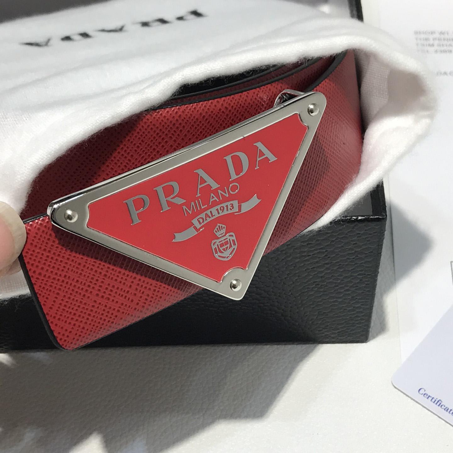 Prada Reversible Saffiano Leather Belt Strap - EUR FASHION