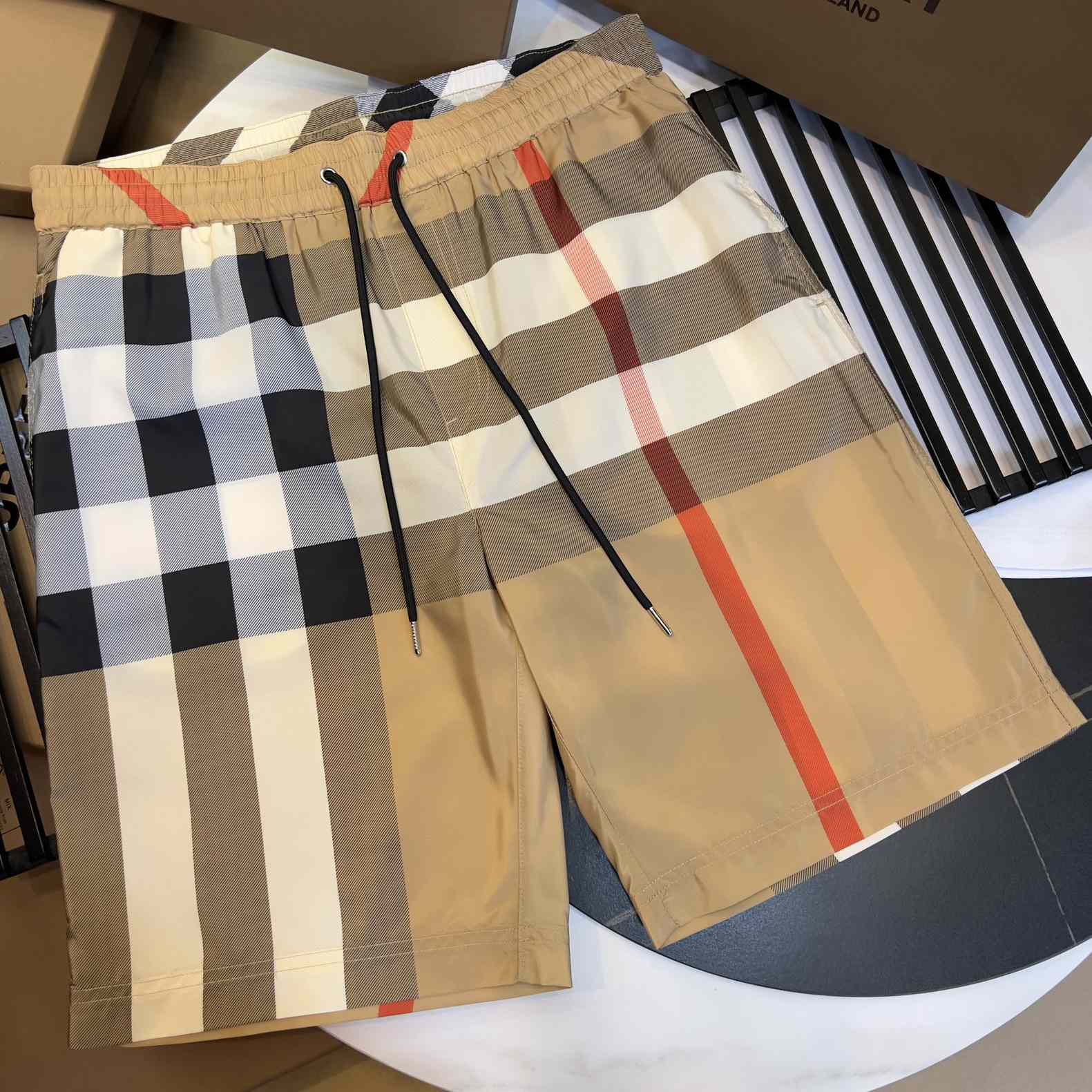 Burberry Checkered Twill Swim Shorts - EUR FASHION