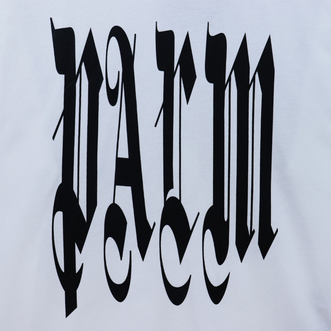 Palm Angels Gothic Logo Over T-Shirt White - EUR FASHION