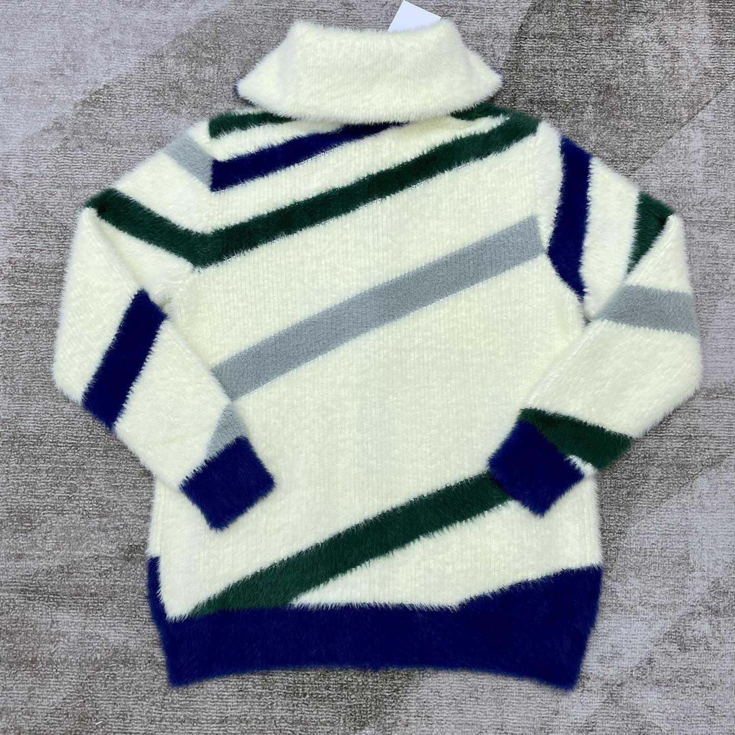 Casablanca  Furry Striped Zip Up Jumper - EUR FASHION