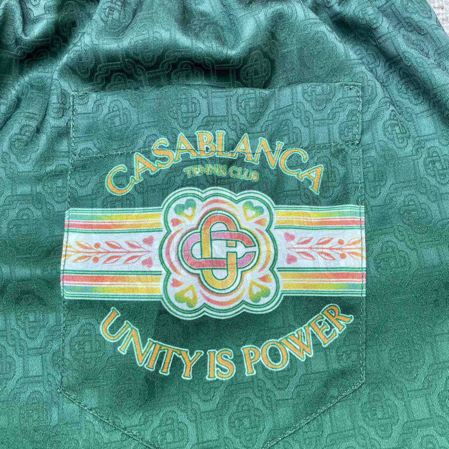 Casablanca Silk Shorts With Drawstring 'Unity Is Power'  CA3475 - EUR FASHION