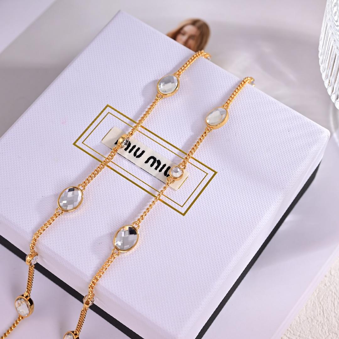 Miu Miu Metal Bracelet With Crystals - EUR FASHION
