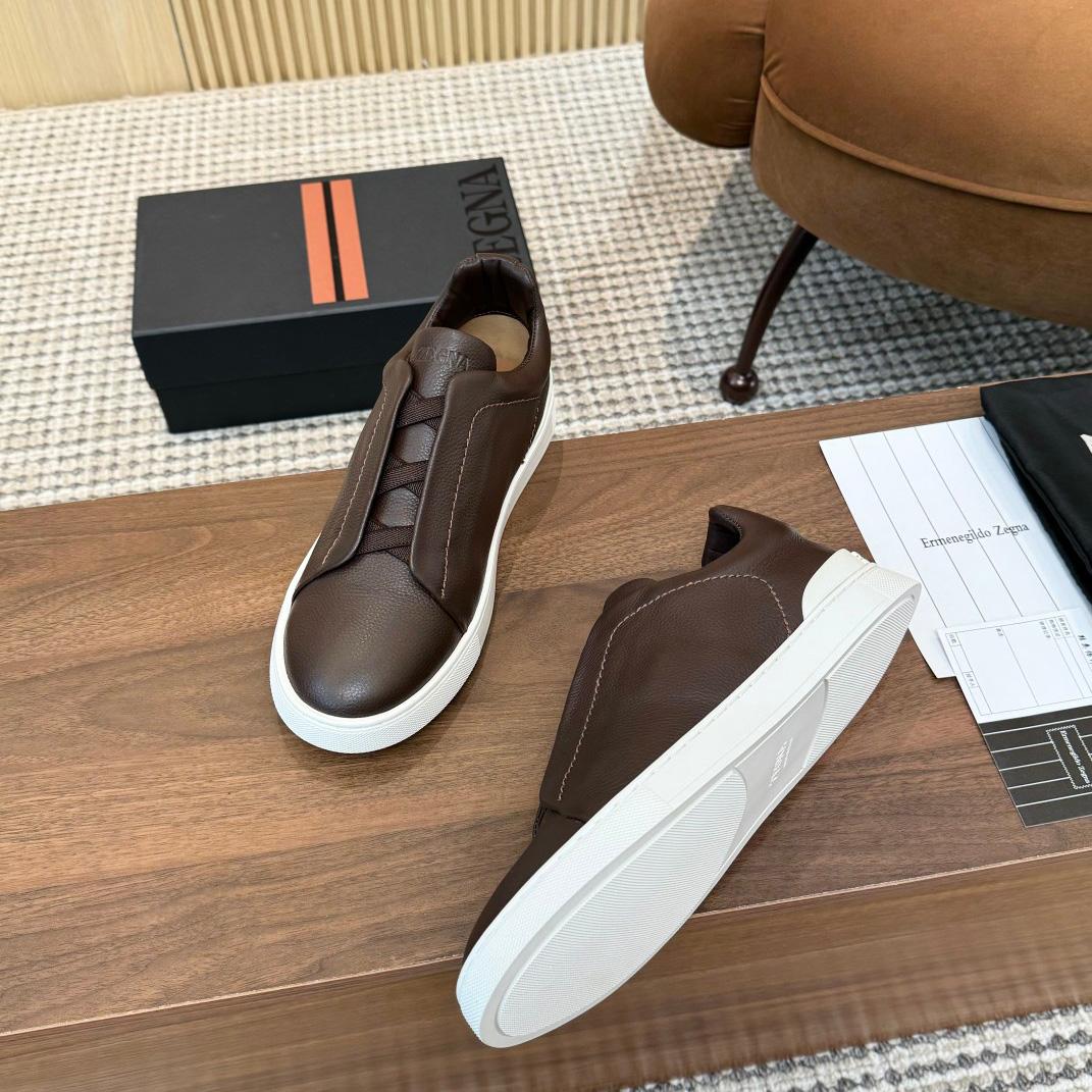 Zegna Leather Sneakers - EUR FASHION