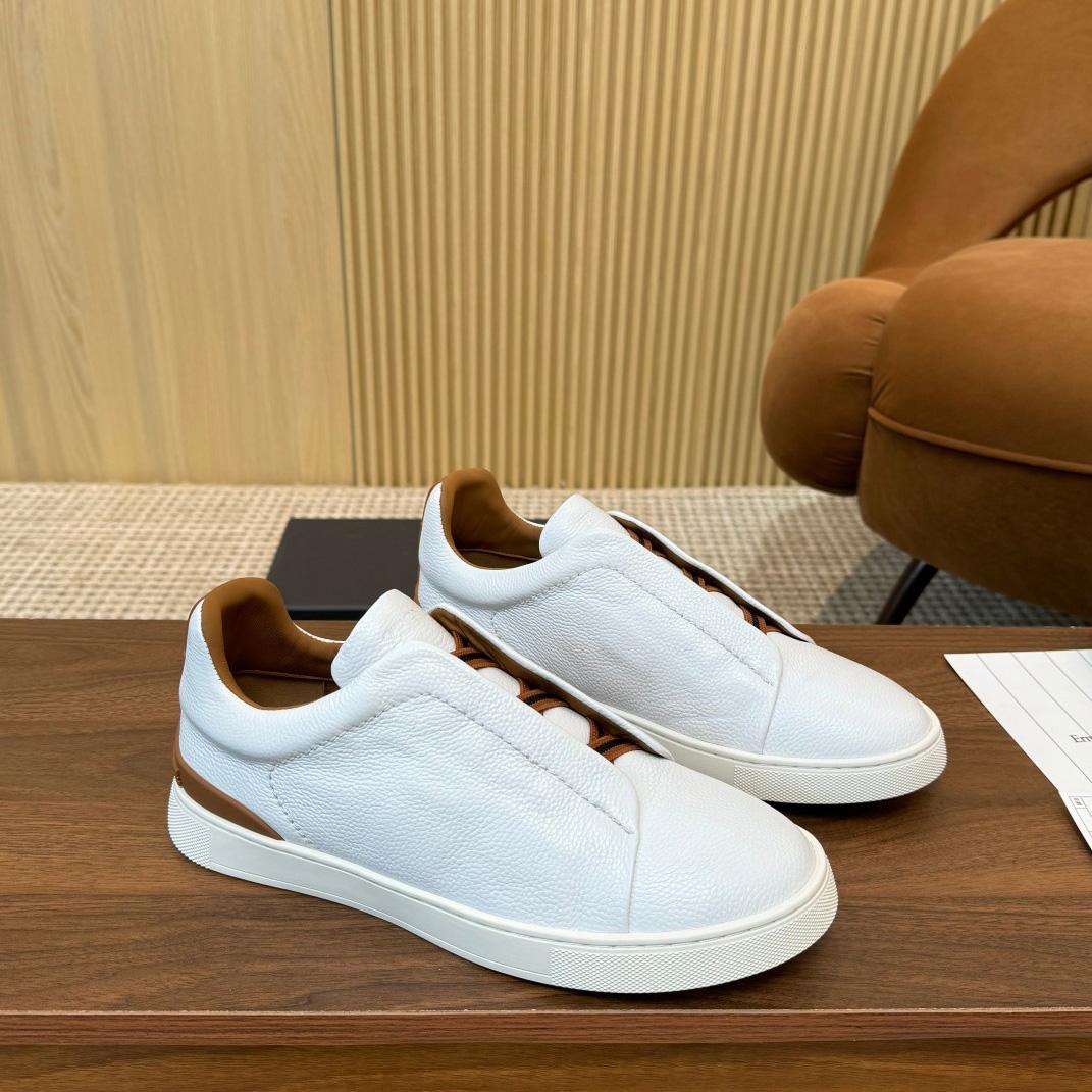 Zegna Leather Sneakers - EUR FASHION