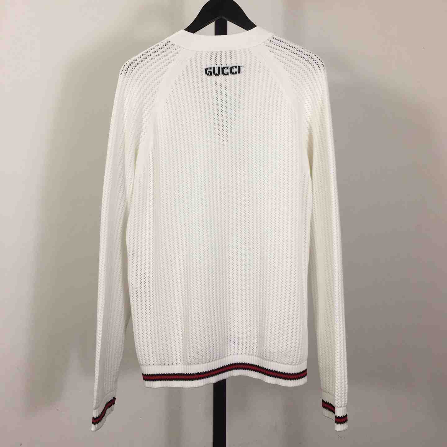 Gucci Ajour Cotton Knit Cardigan With Web - EUR FASHION