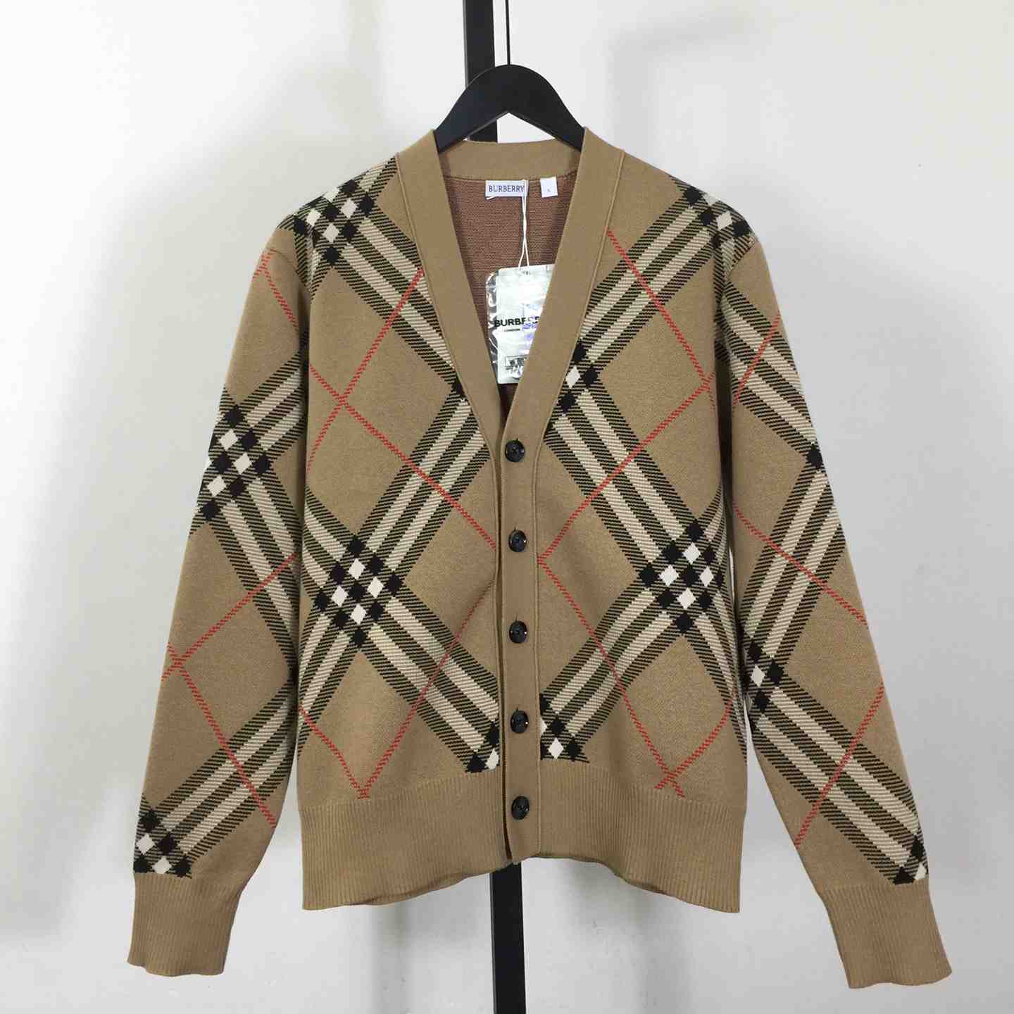 Burberry Check Wool Blend Cardigan - EUR FASHION