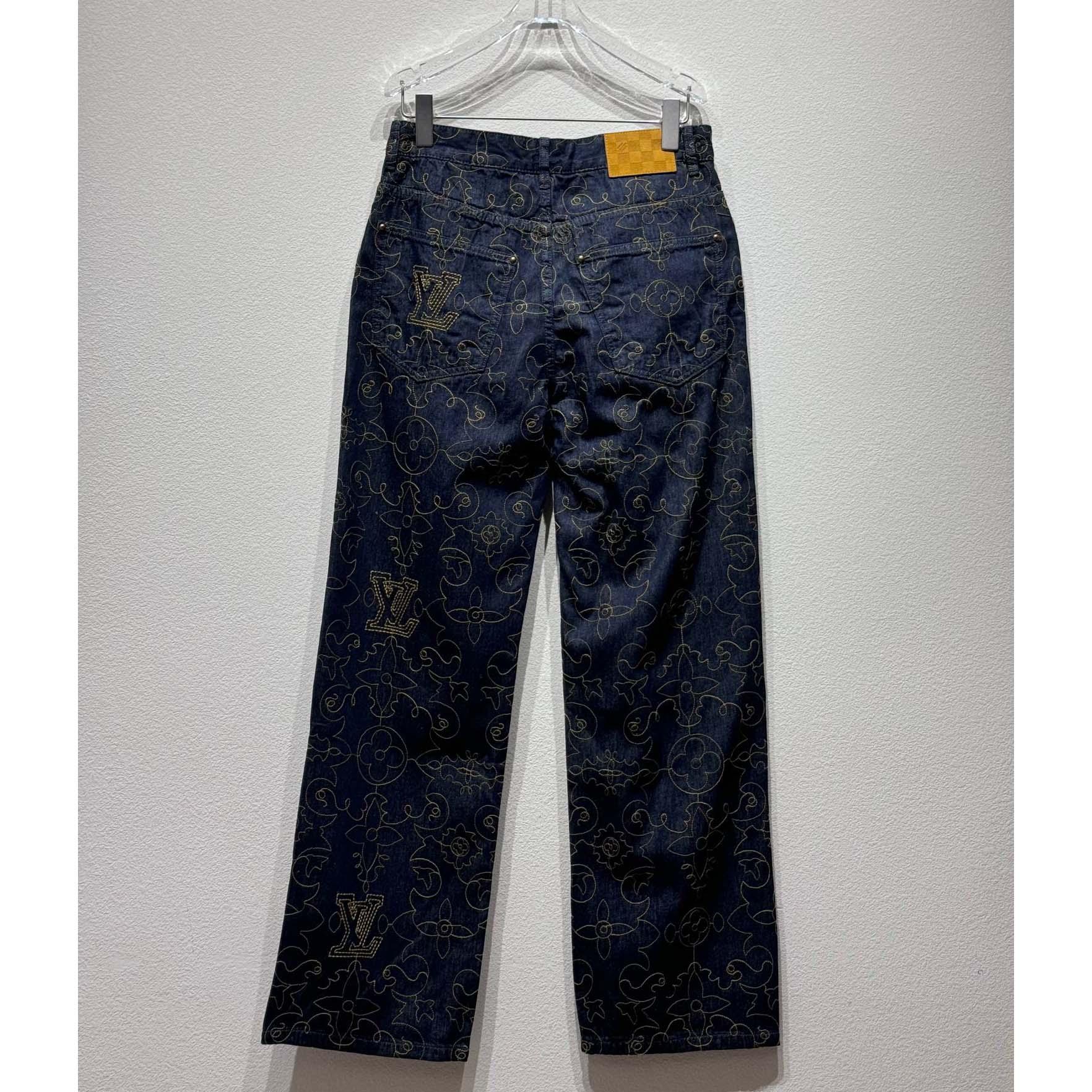 Louis Vuitton Embroidered Denim Pants    - EUR FASHION