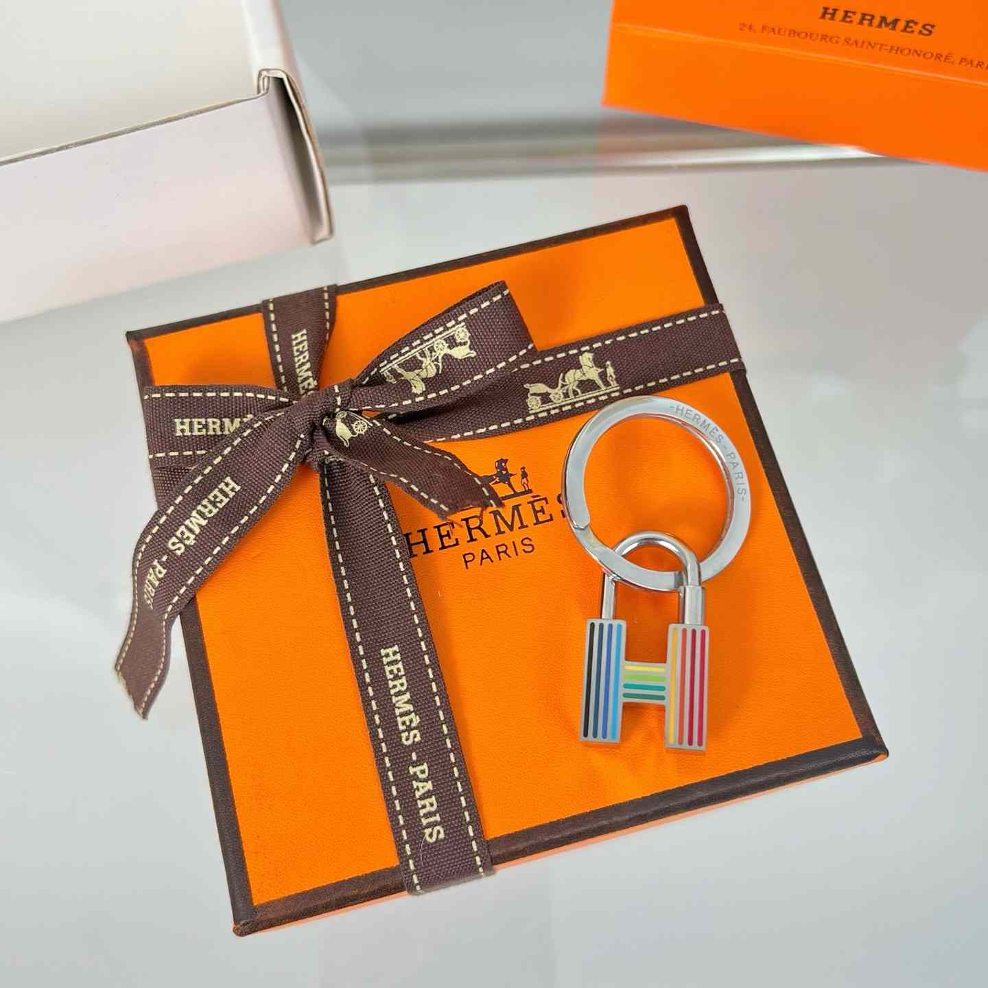 Hermes Cadenas Quizz Rainbow Key Ring - EUR FASHION