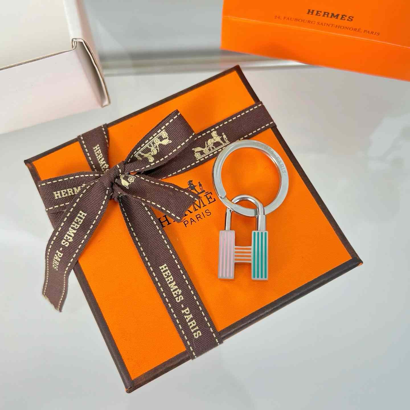 Hermes Cadenas Quizz Rainbow Key Ring - EUR FASHION