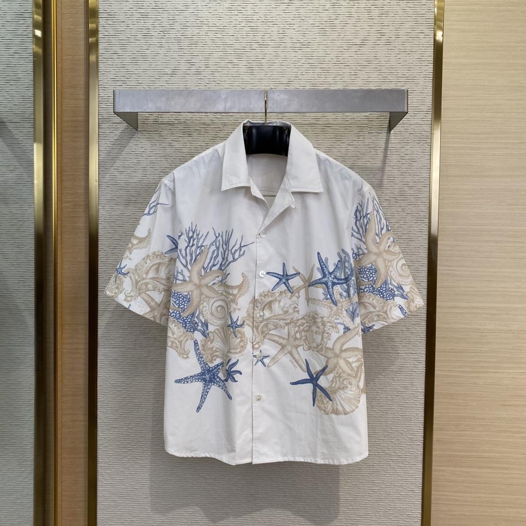 Versace Barocco Sea Cotton Shirt - EUR FASHION