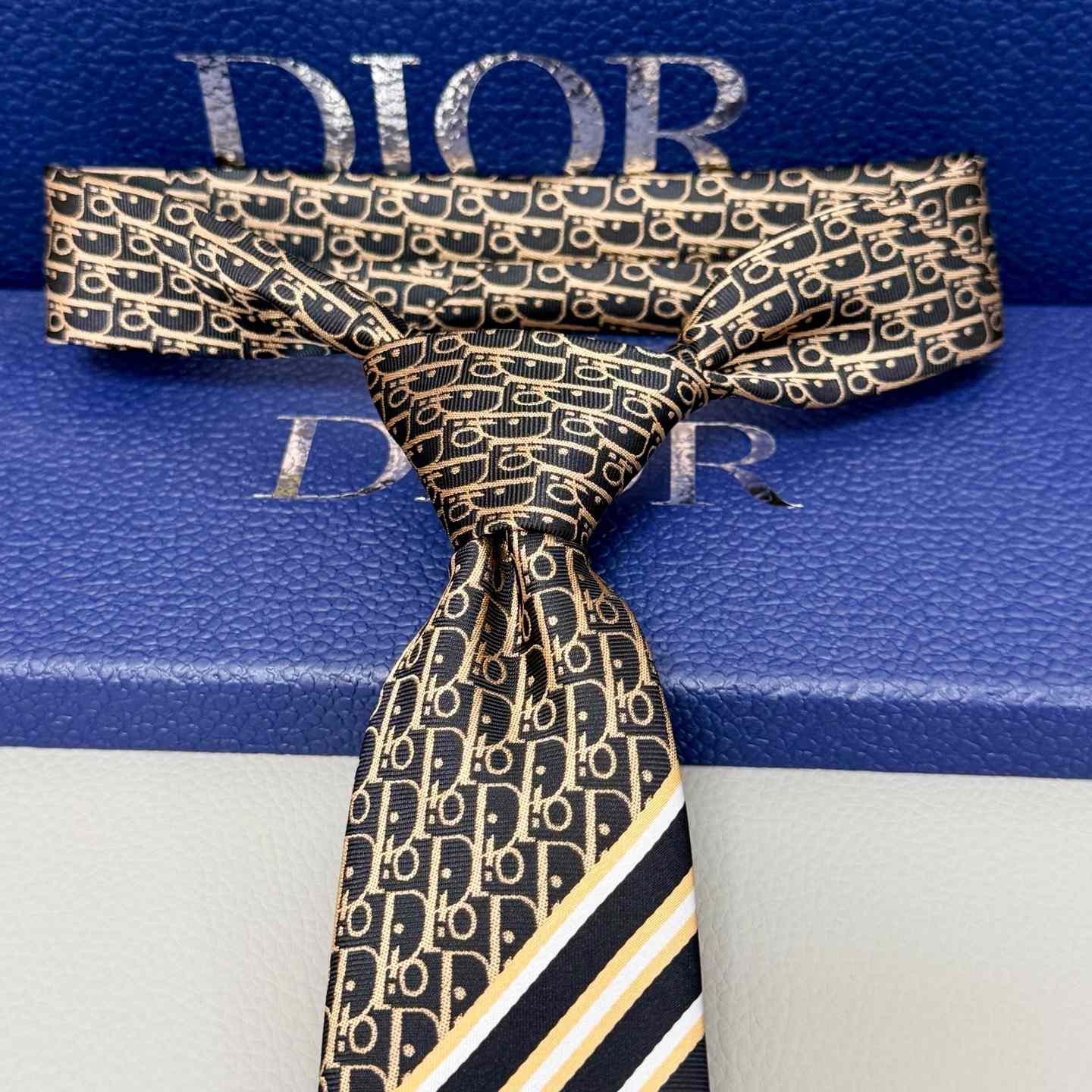 Dior Striped Dior Oblique Tie - EUR FASHION