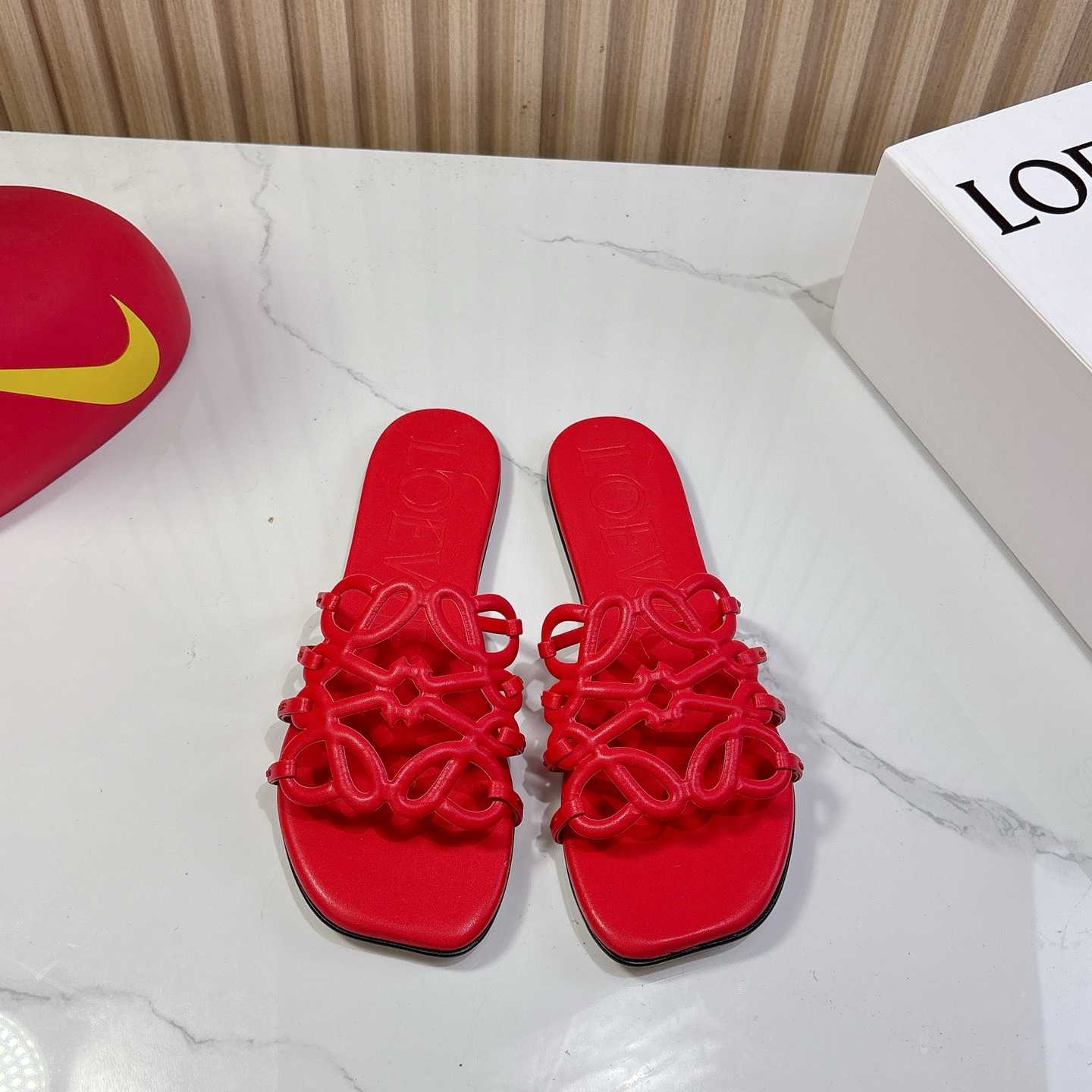 Loewe Petal Anagram Slide In Soft Calfskin - EUR FASHION