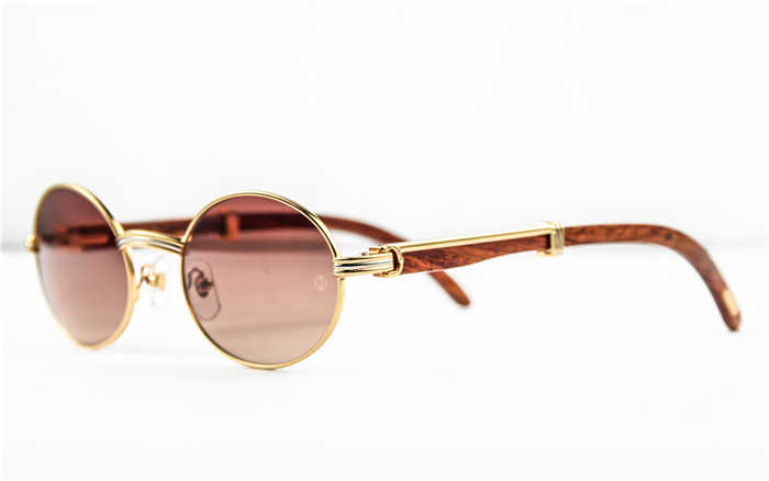 Cartier 7550178 55-22 Wood Sunglasses In Gold Brown - EUR FASHION