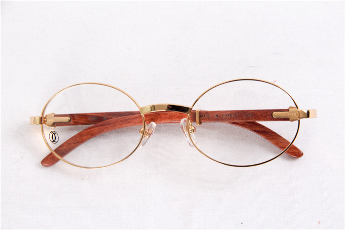 Cartier  51551348 Wood Eyeglasses In Gold - EUR FASHION