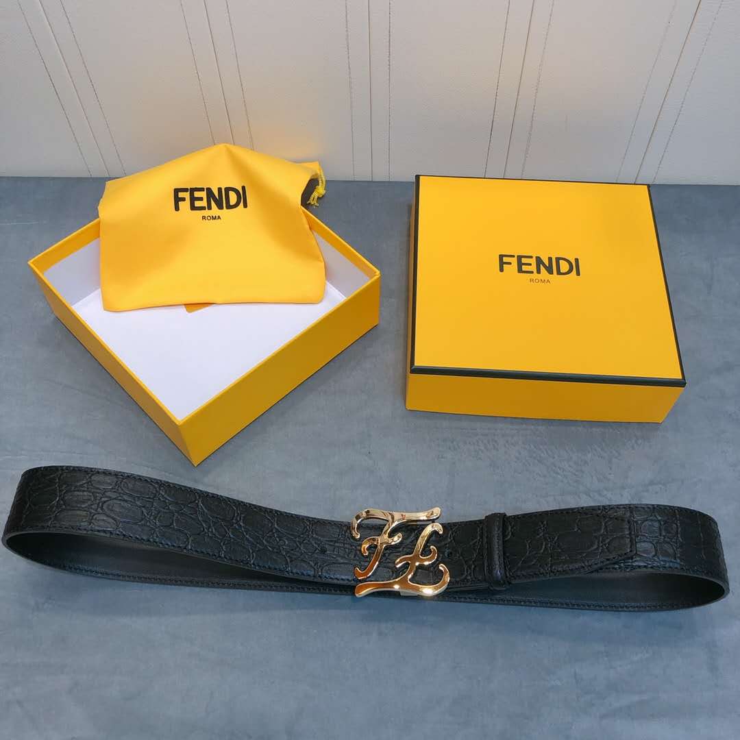 Fendi Leather Belt With FF Buckle - EUR FASHION