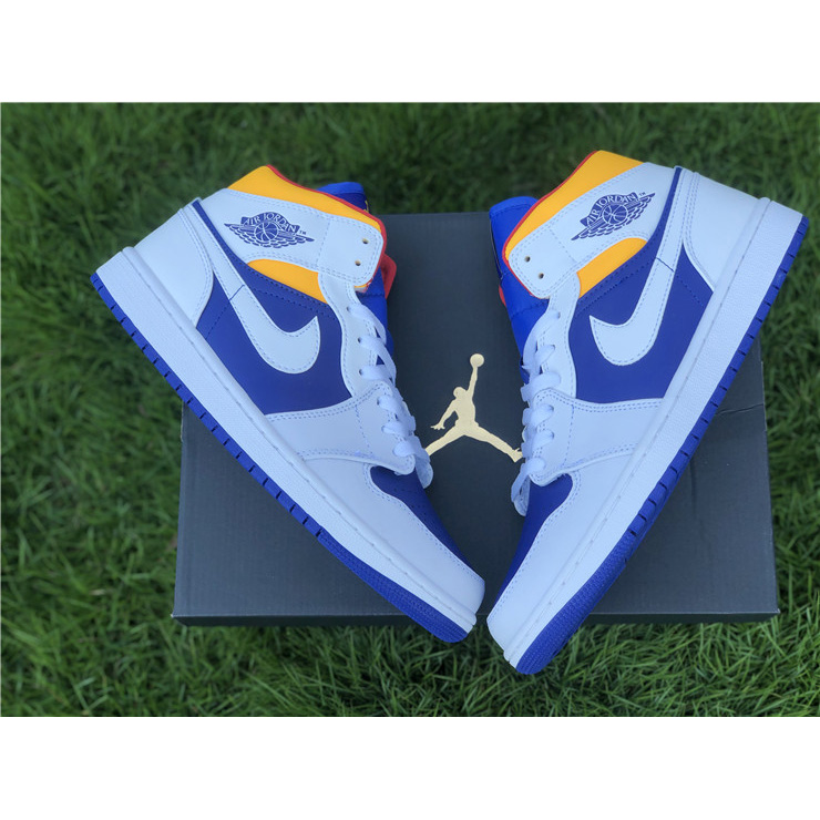 Jordan Air 1 Mid Royal Blue Laser Orange 554724-131 - EUR FASHION