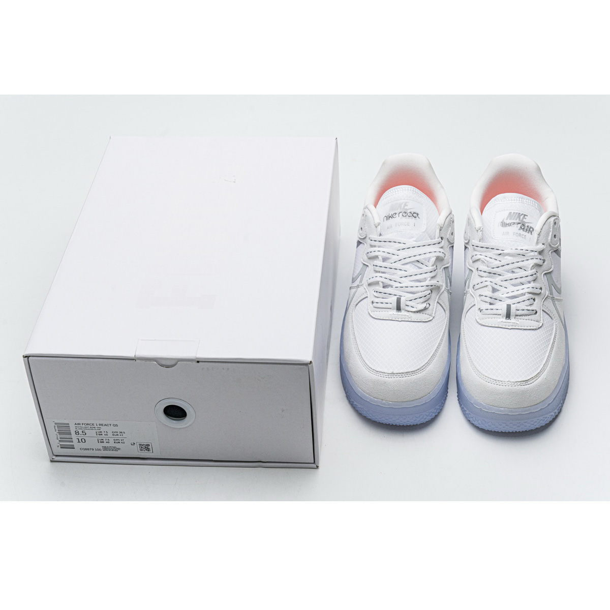 Nike Air Force 1 React White Ice CQ8879-100  - EUR FASHION