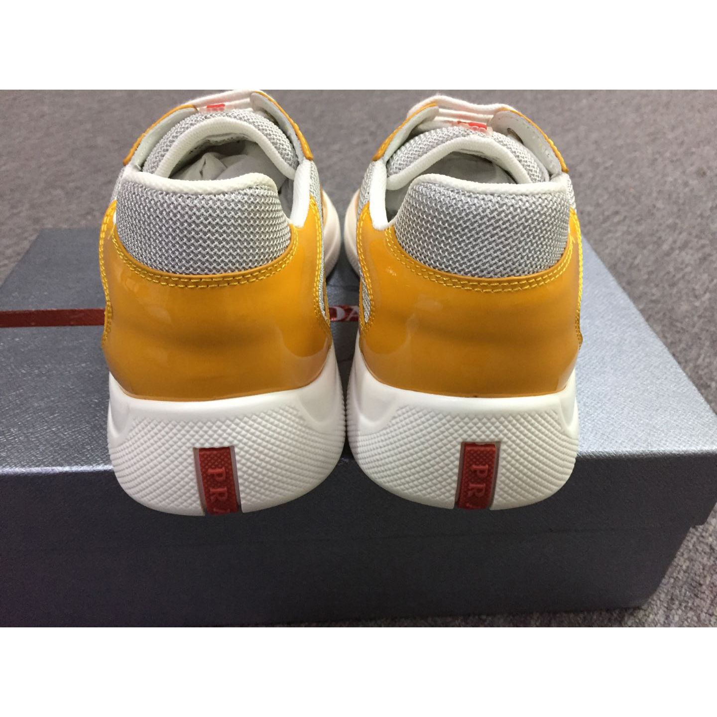 Prada Americas Cup Patent Leather And Nylon Sneakers - EUR FASHION