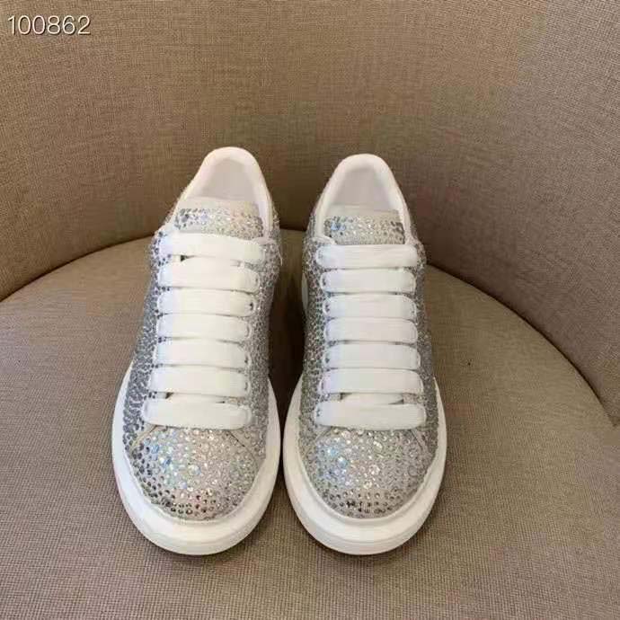 Alexander Mqueen Silver Sneakers     - EUR FASHION