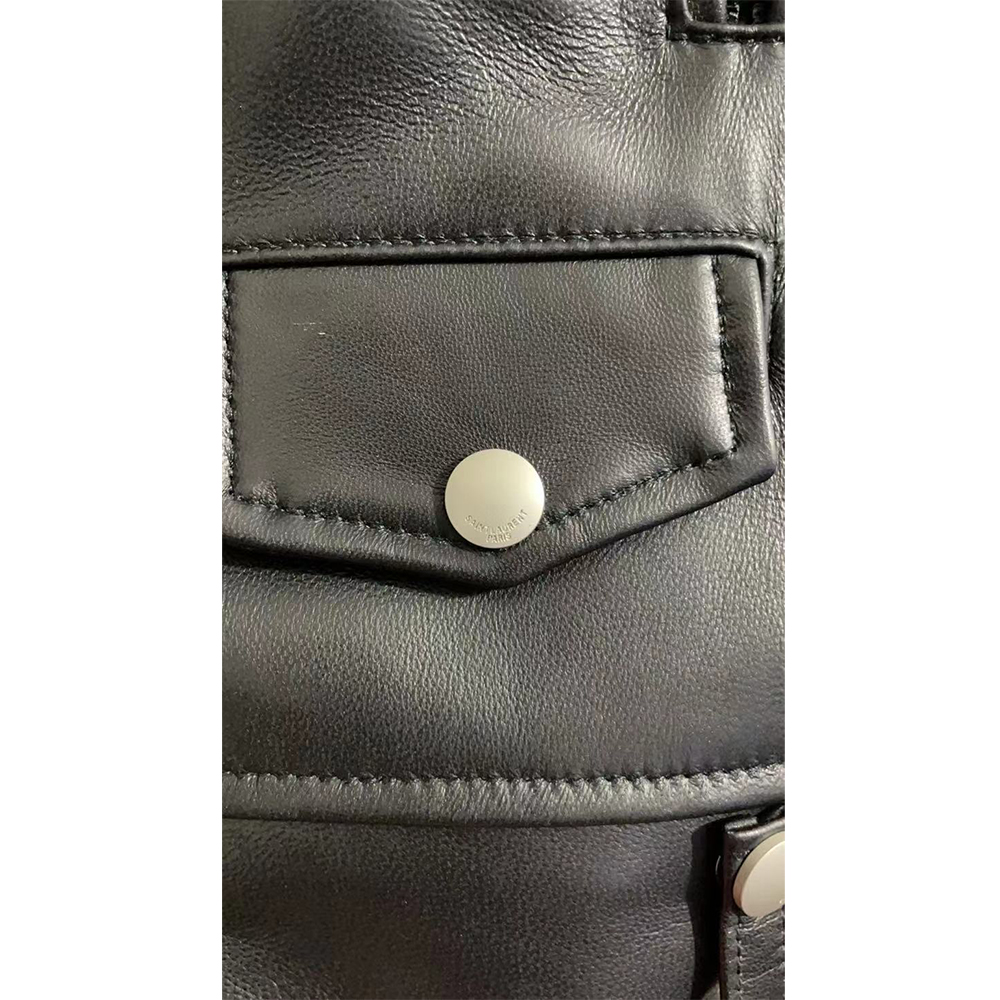Saint Laurent Slim-Fit Leather Biker Jacket - EUR FASHION