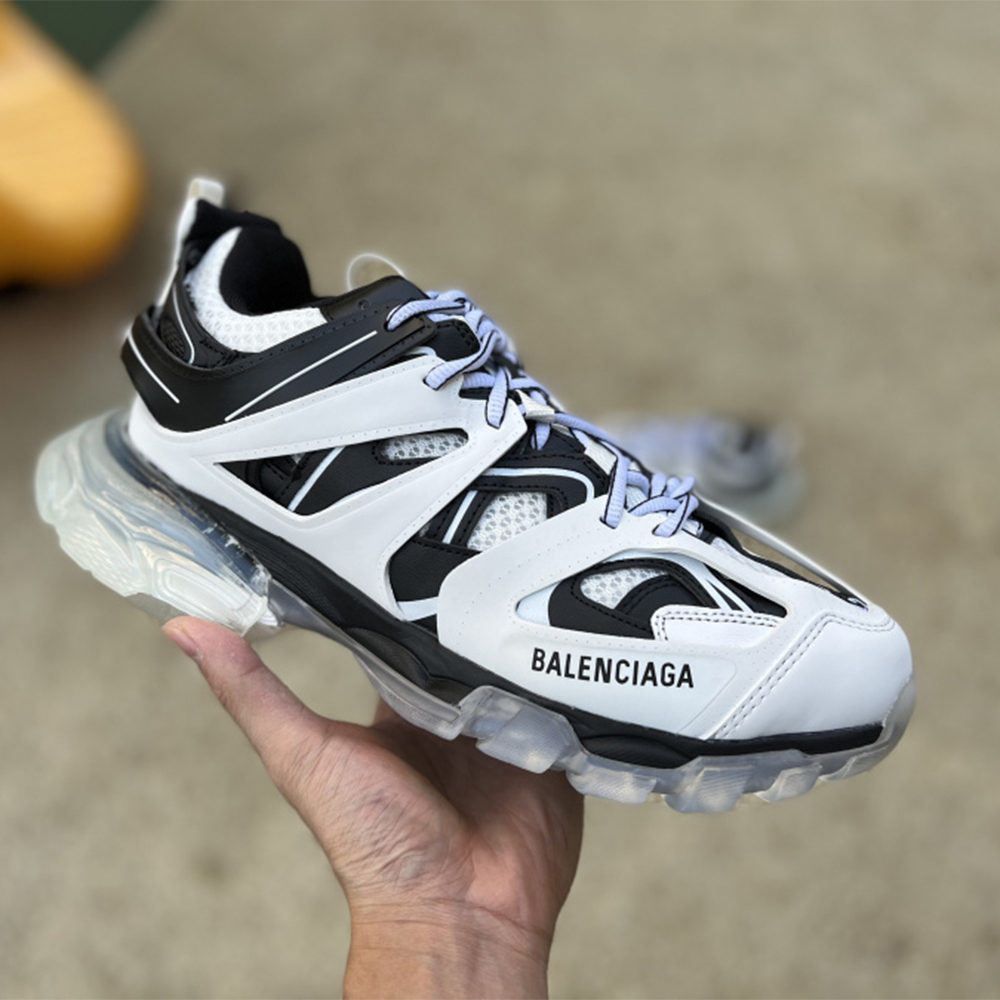 Balenciaga Men's Track Trainers Clear Sole In White - EUR FASHION