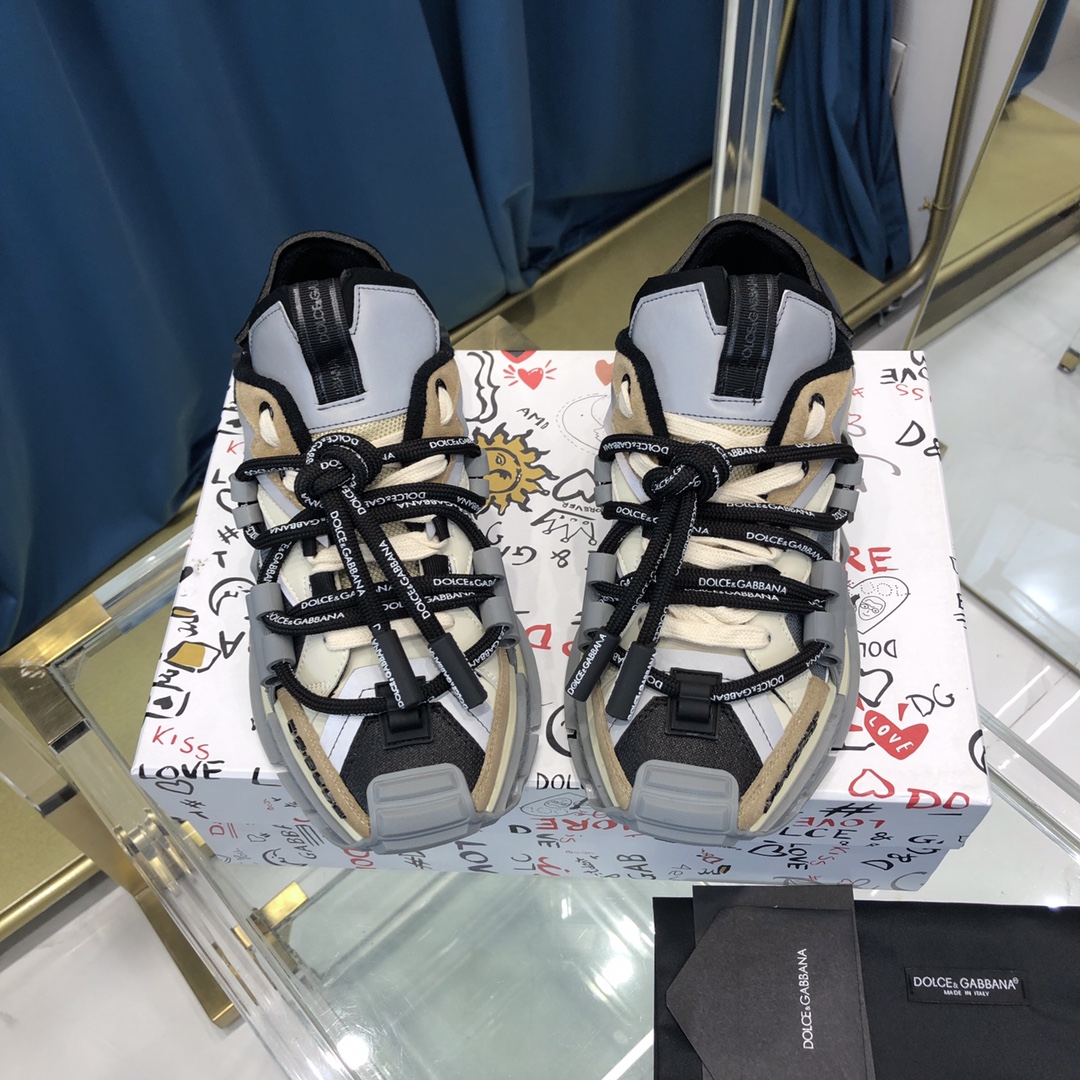 Dolce & Gabbana Mixed-Material Space Sneakers - EUR FASHION