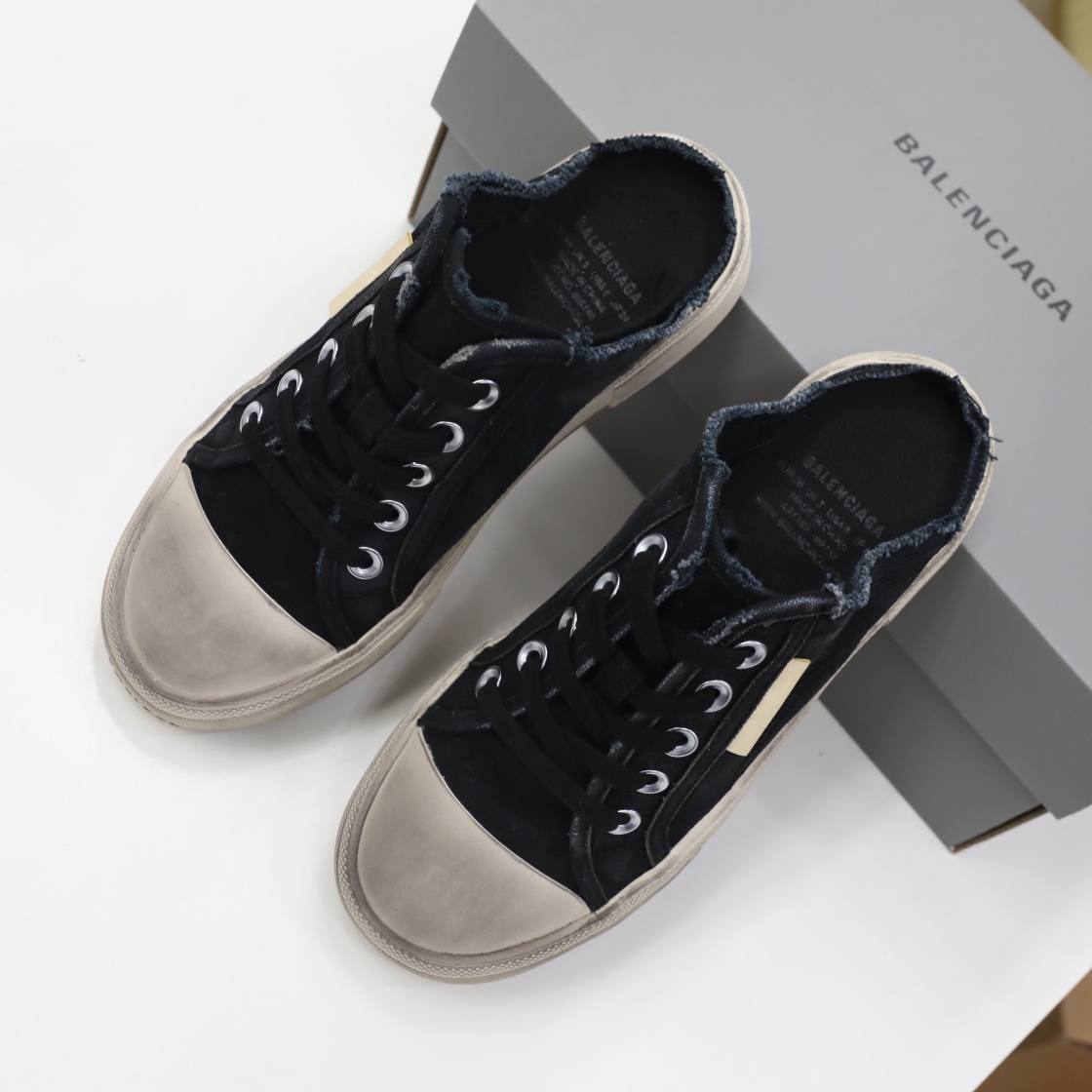 Balenciaga Men's Paris Sneaker Mule In Black - EUR FASHION