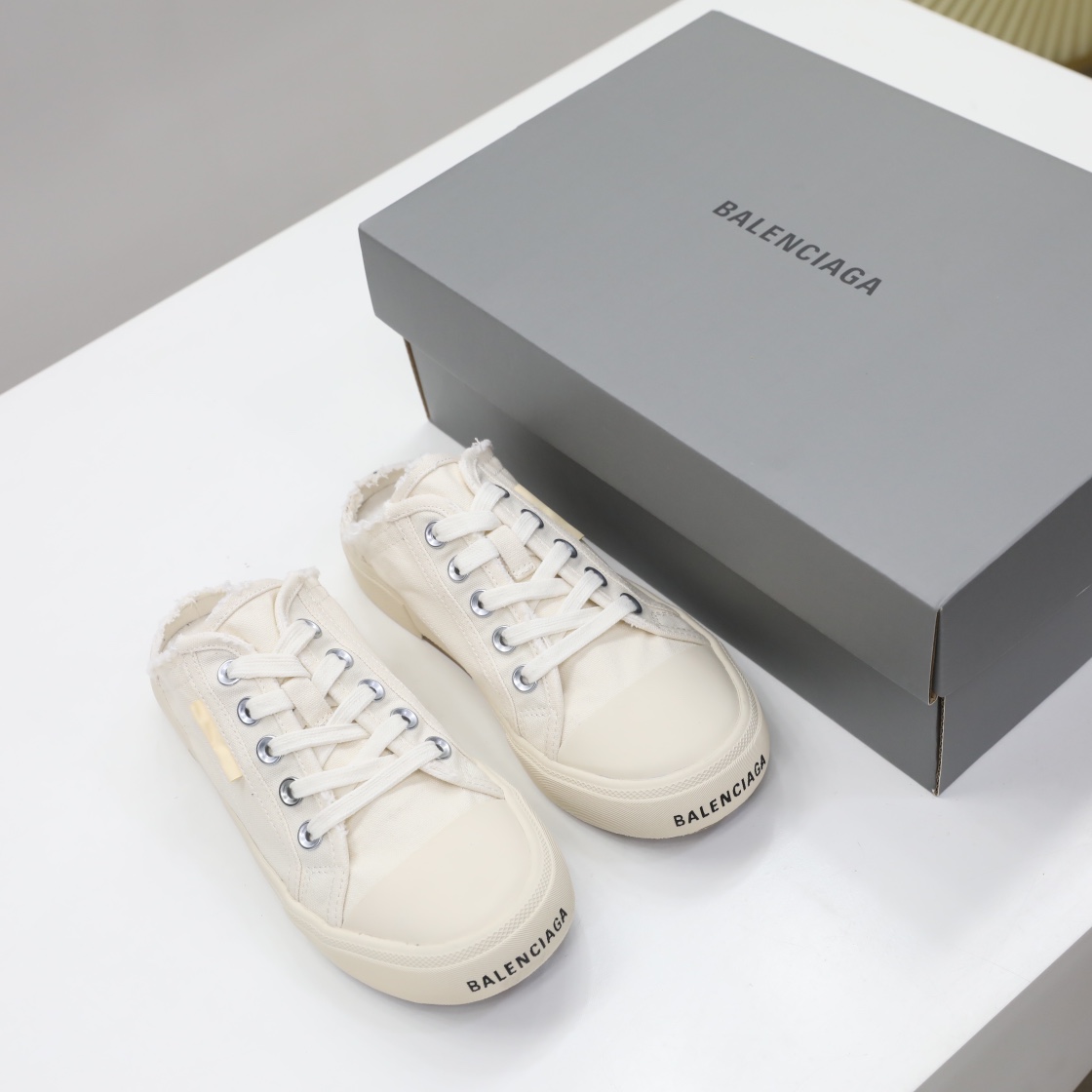 Balenciaga Men's Paris Sneaker Mule In White - EUR FASHION