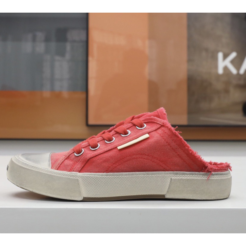Balenciaga Men's Paris Sneaker Mule In Red - EUR FASHION