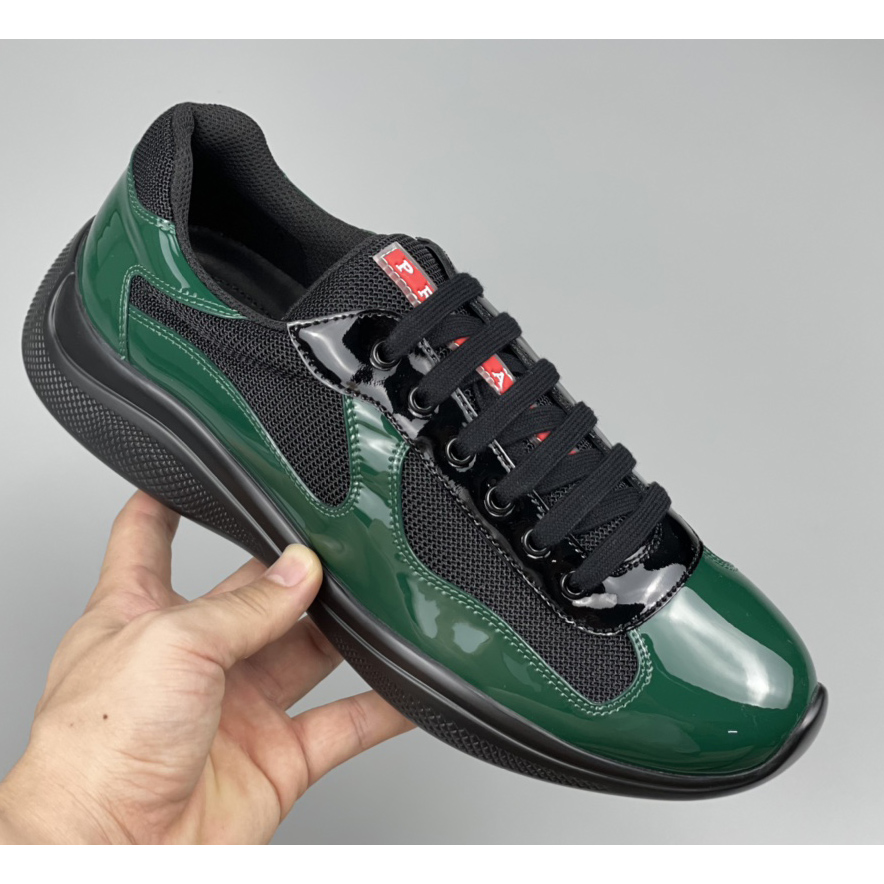 Prada Male America's Cup Sneaker In Bottle Green/Black - EUR FASHION