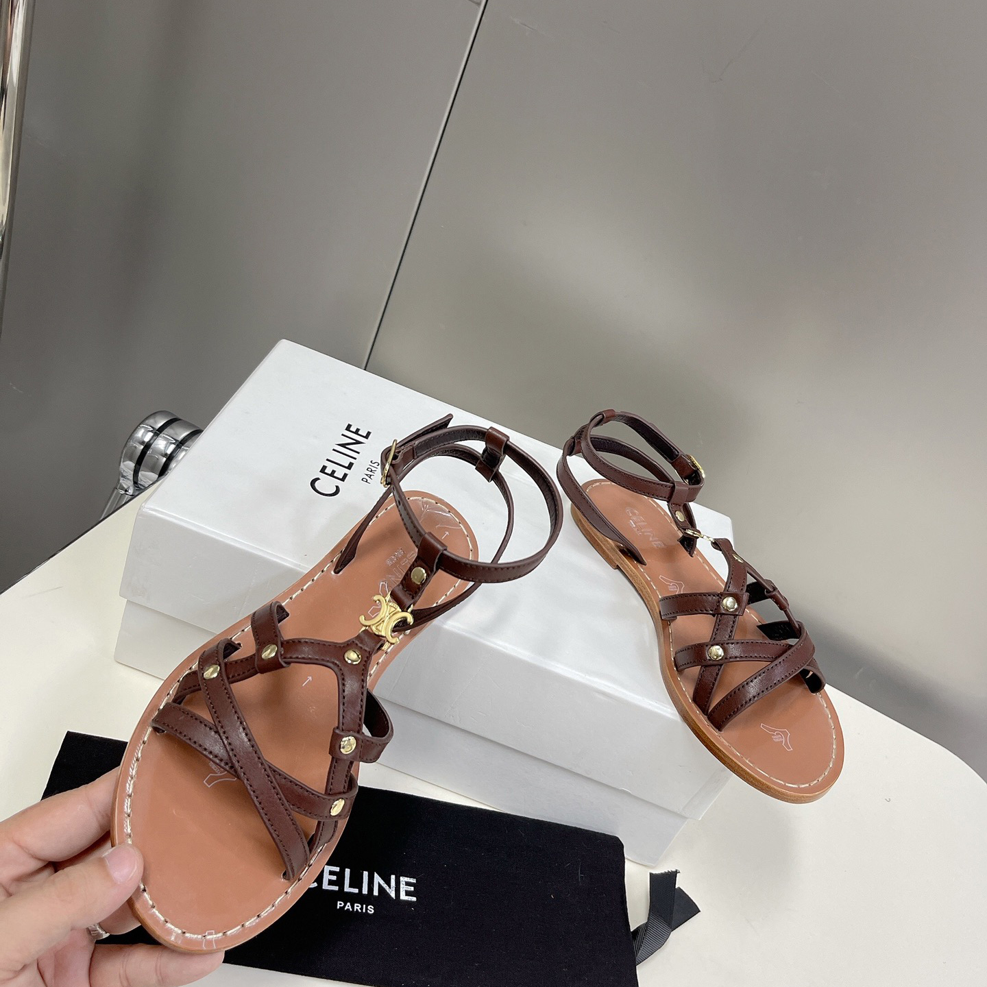 Celine Taillat Triomphe Sandal In Light Brown - EUR FASHION