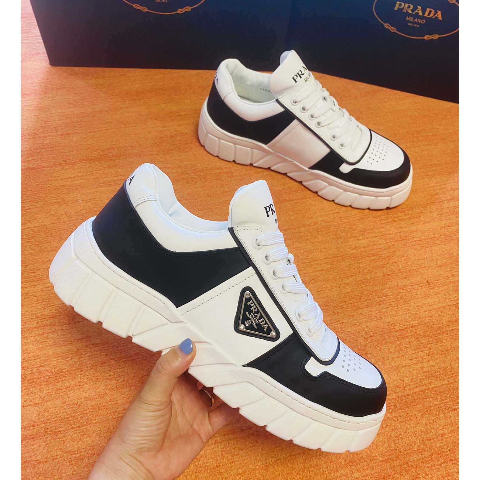 Prada Leather Sneakers - EUR FASHION