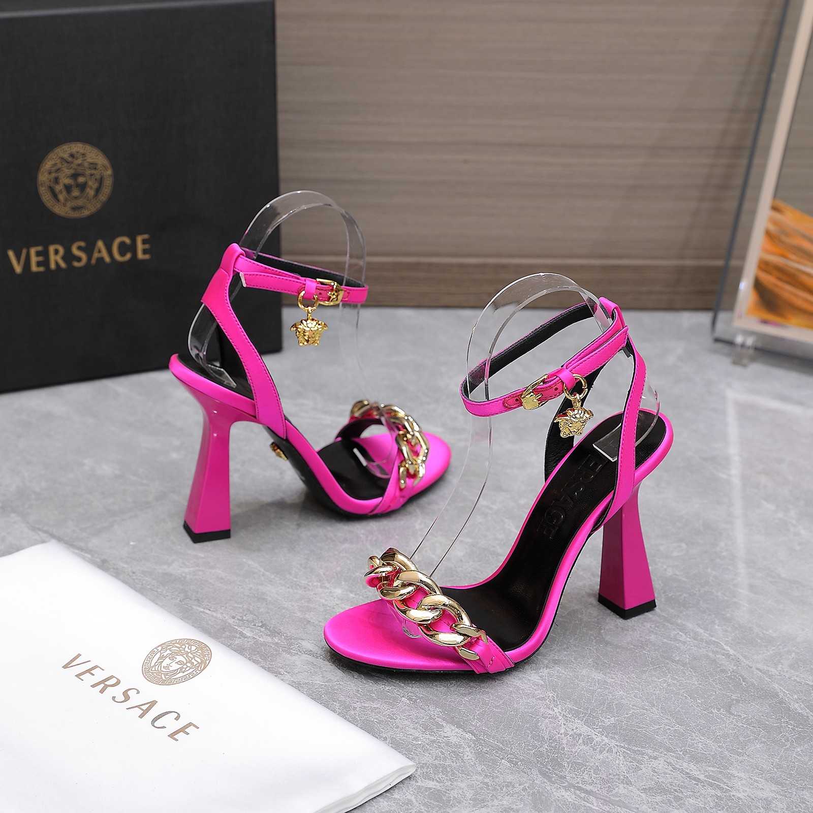 Versace Medusa Chain High Heel Sandals - EUR FASHION