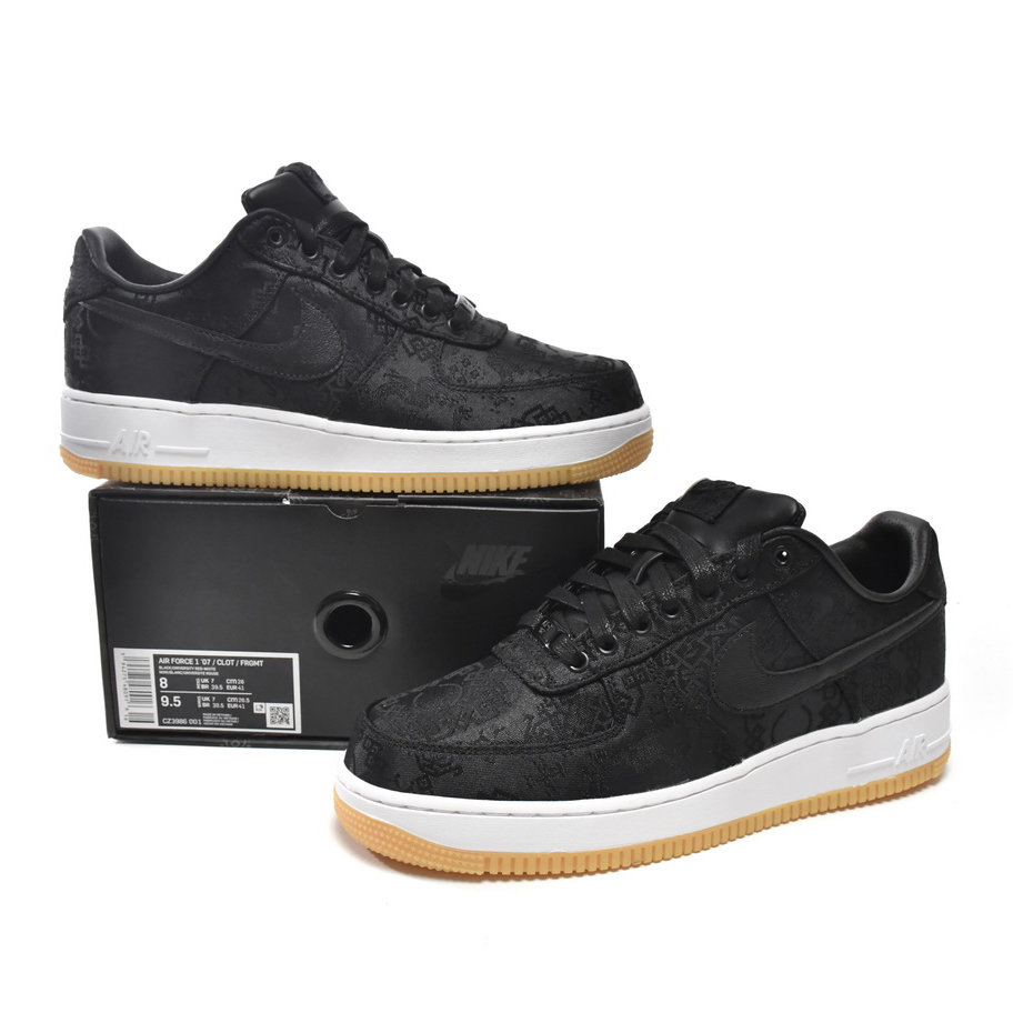 Nike Air Force 1 Low Fragment Design x Clot Black Silk Sneaker     CZ3986-001 - EUR FASHION