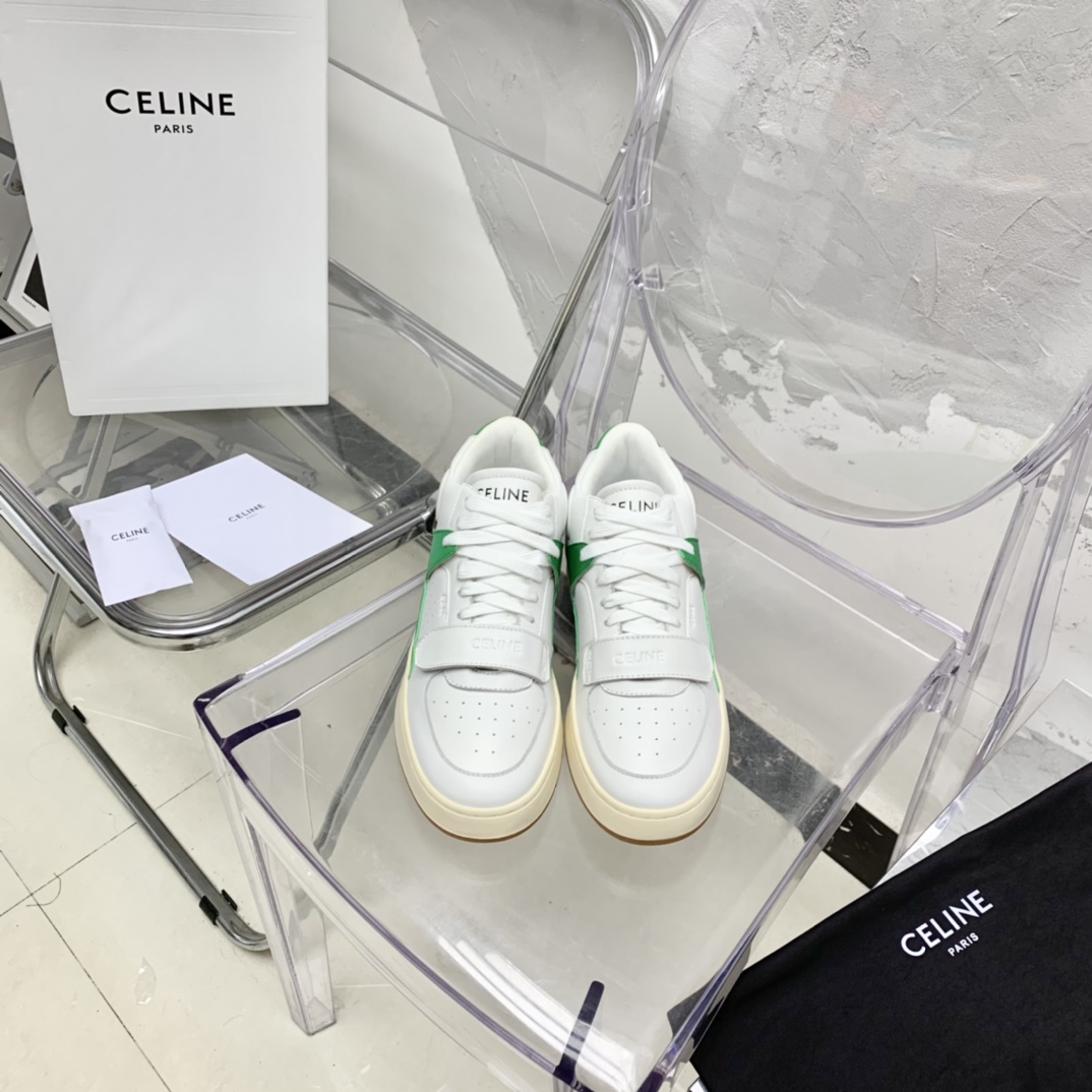 Celine CT-02 Mid Sneaker With Velcro In Calfskin - EUR FASHION