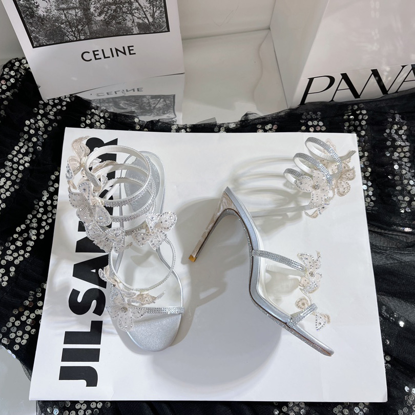 Rene Caovilla White Sandals With High Heels Floriane - EUR FASHION