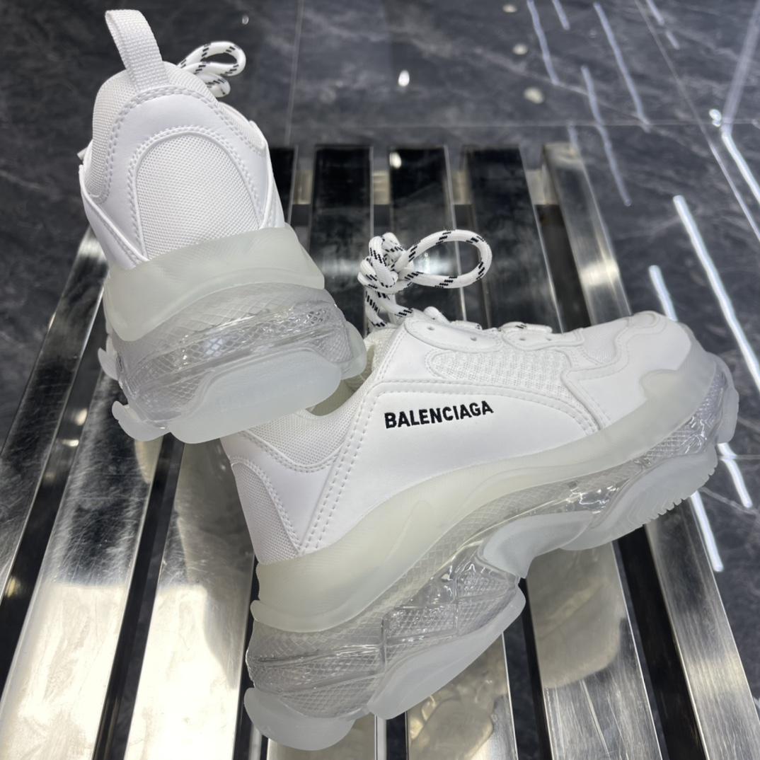 Balenciaga Triple S Sneaker Clear Sole In White Double Foam And Mesh - EUR FASHION