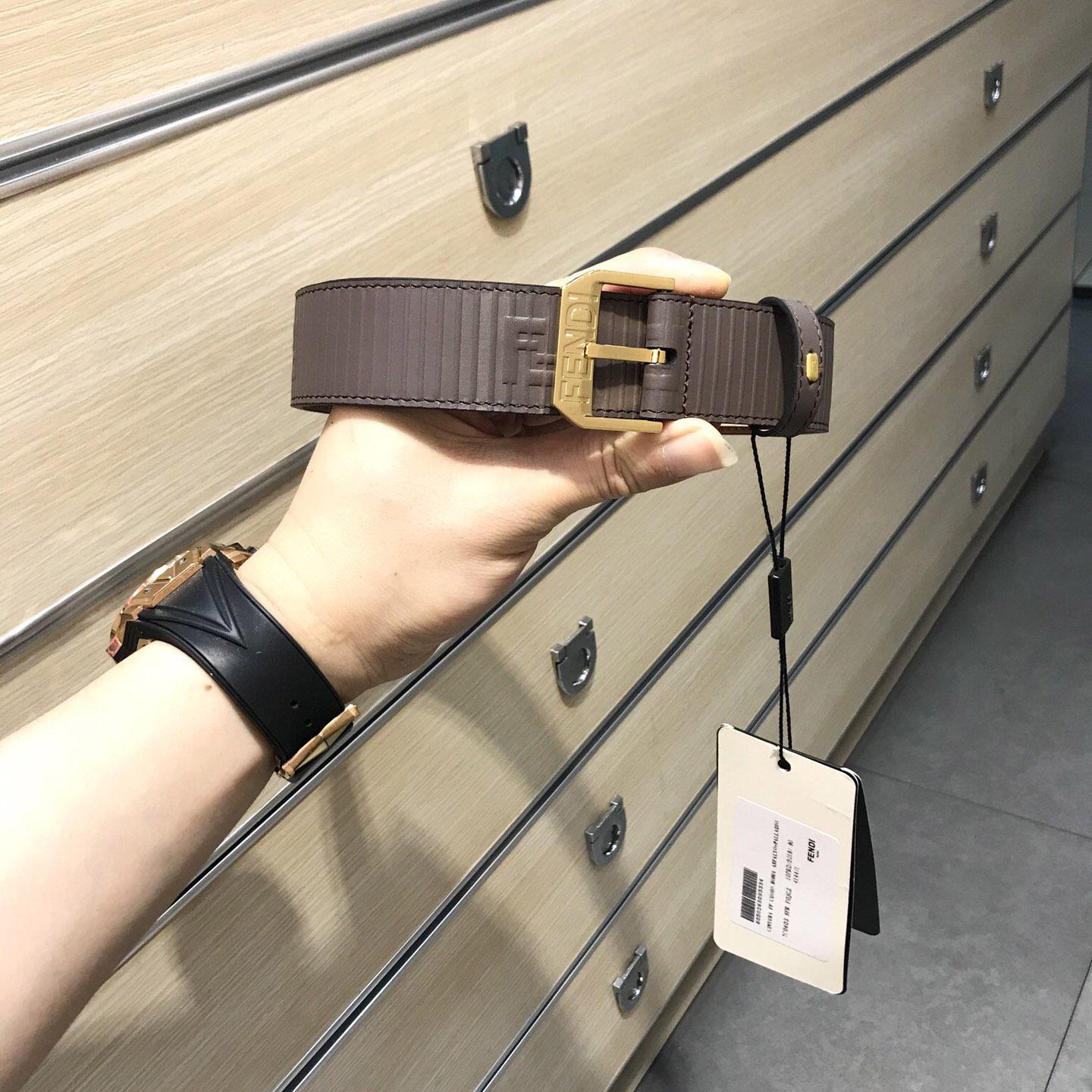 Fendi Brown Leather Belt - EUR FASHION