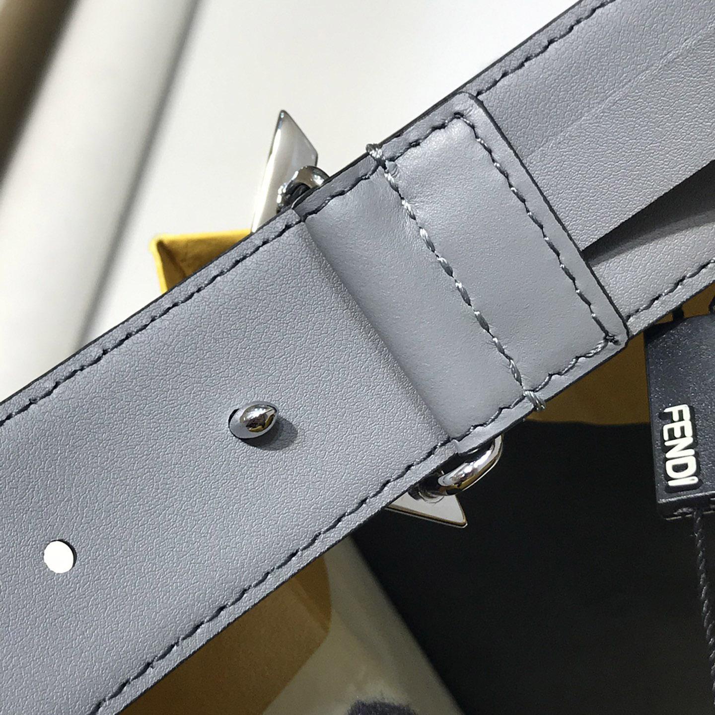 Fendi Pale Gray Leather Belt - EUR FASHION