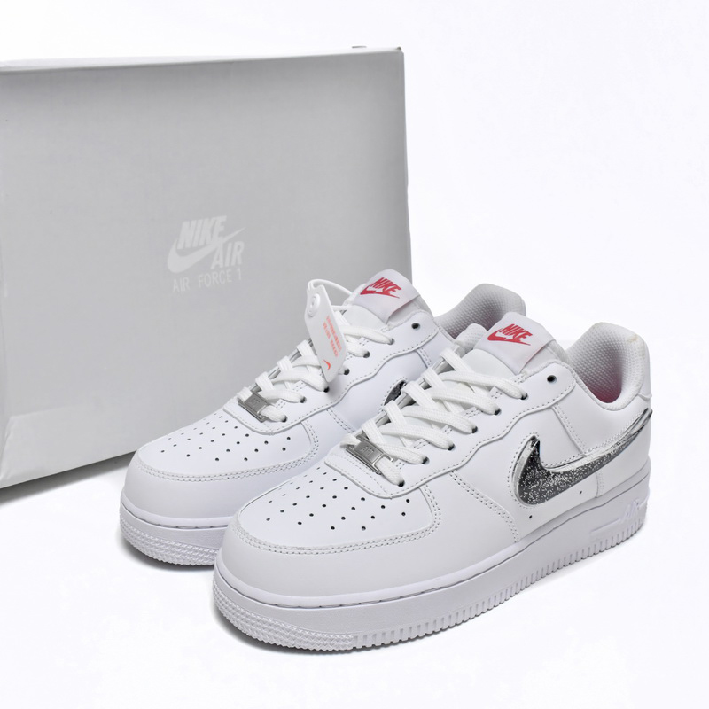 Nike Air Force 1 Low White Metallic Silver Sneaker      DC9651-100 - EUR FASHION