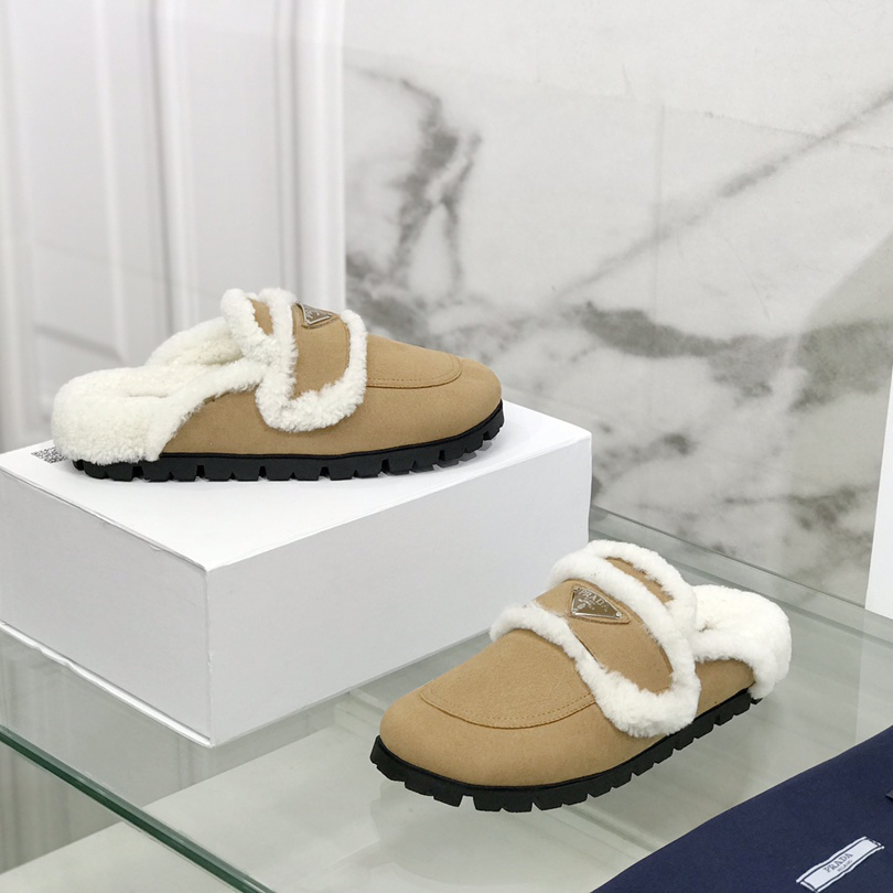 Prada Shearling Slippers - EUR FASHION