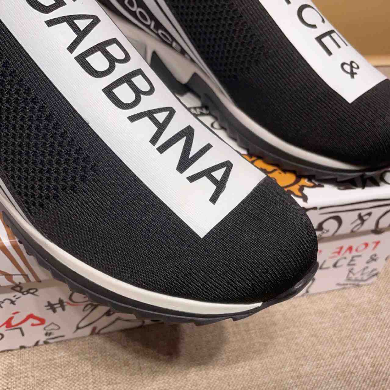 Dolce & Gabbana Stretch Jersey Sorrento Sneakers With Logo - EUR FASHION