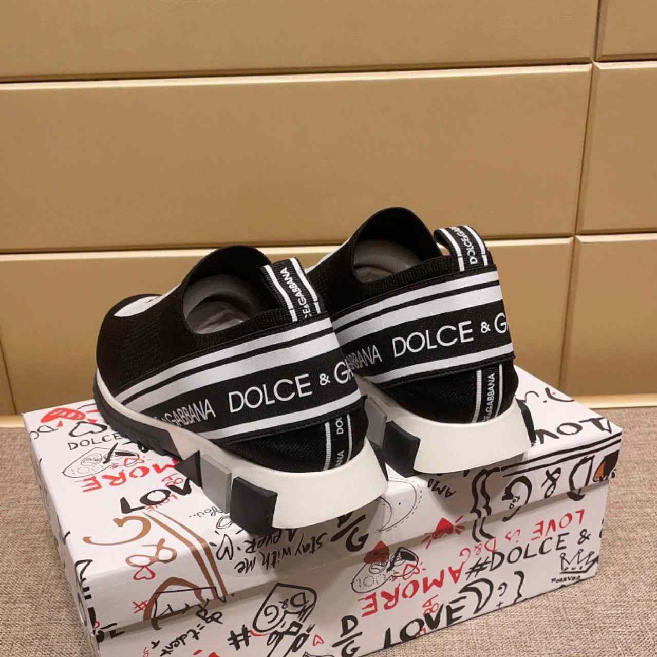 Dolce & Gabbana Stretch Jersey Sorrento Sneakers With Logo - EUR FASHION