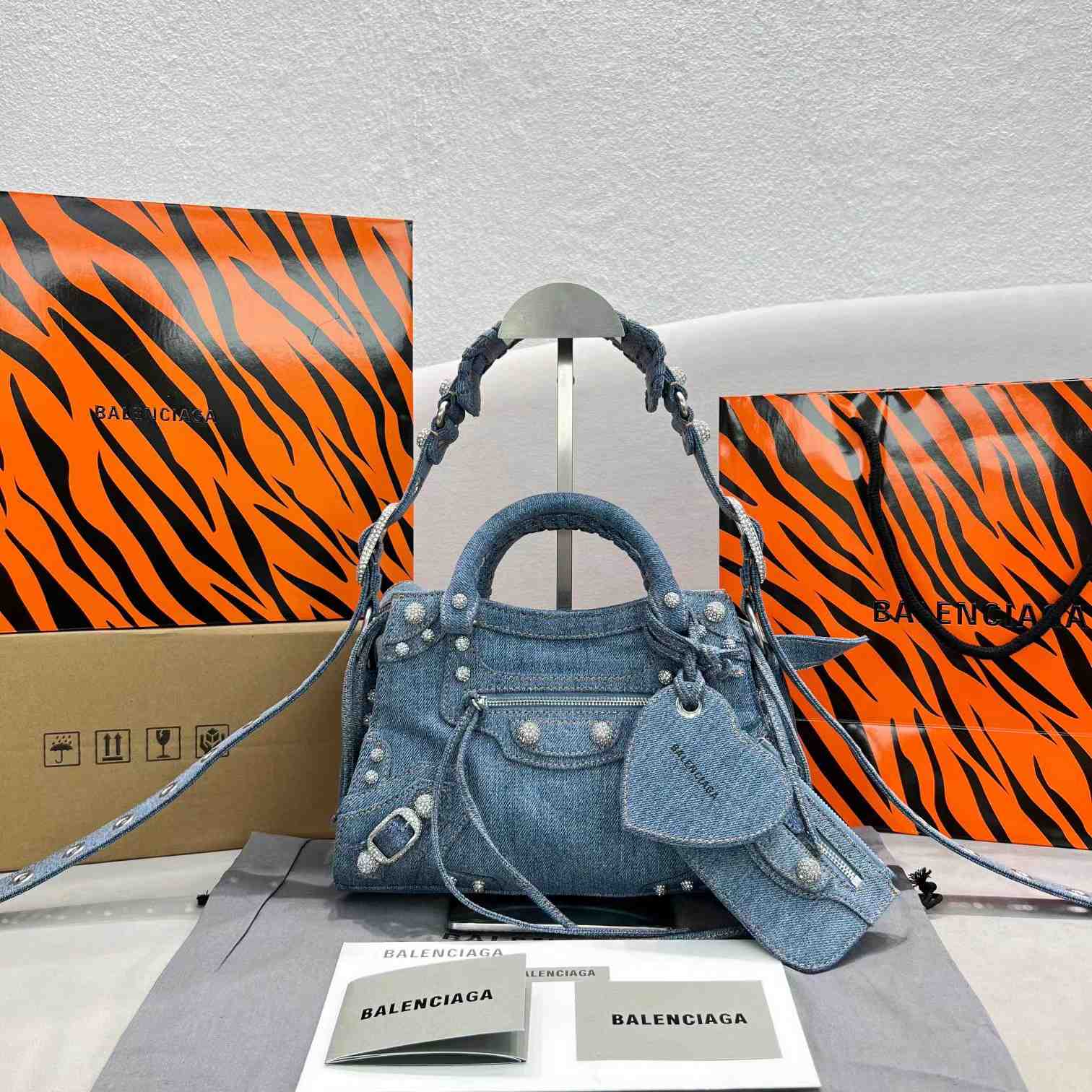 Balenciaga Neo Cagole XS Handbag In Denim - EUR FASHION