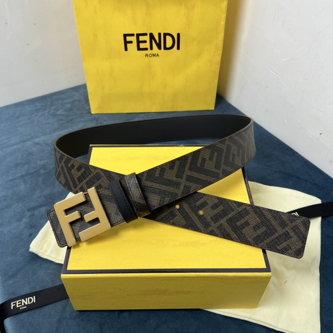 Fendi Reversible Black Leather Belt  - EUR FASHION